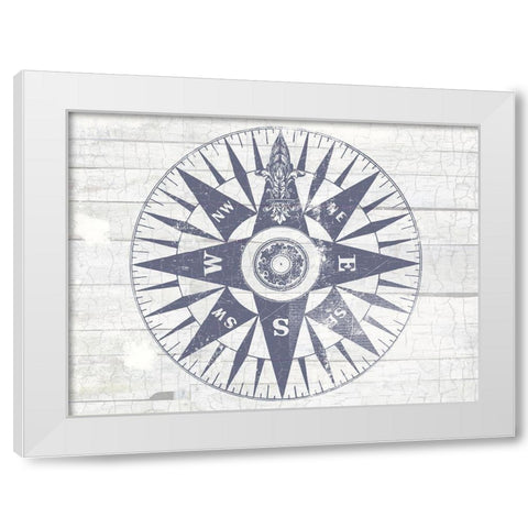 Sea Dial White Modern Wood Framed Art Print by Lula Bijoux and Company