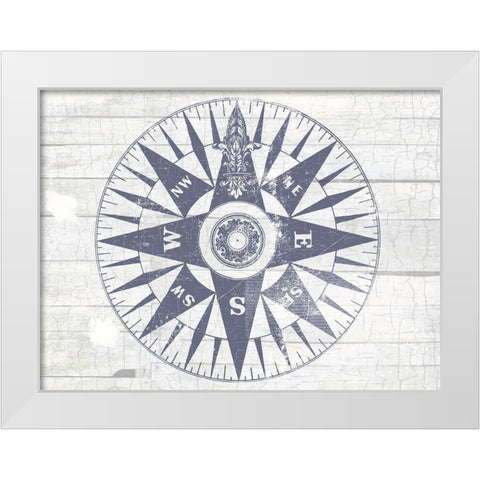 Sea Dial White Modern Wood Framed Art Print by Lula Bijoux and Company