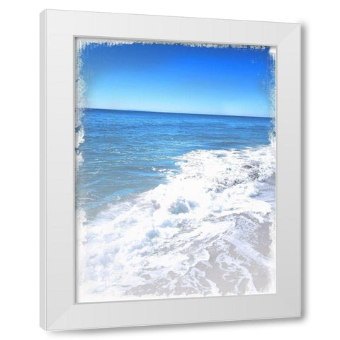 Blue Skies White Modern Wood Framed Art Print by Lula Bijoux and Company