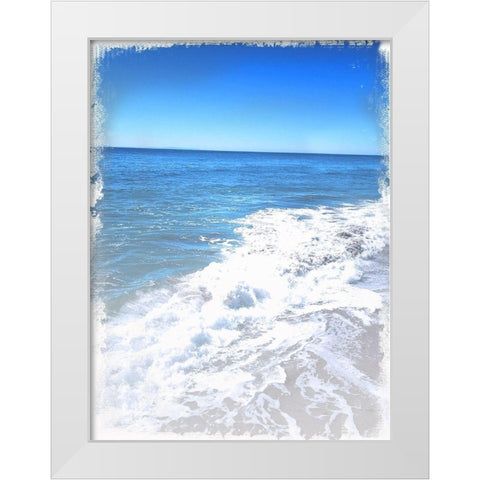 Blue Skies White Modern Wood Framed Art Print by Lula Bijoux and Company