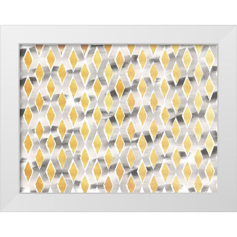 Gold And Grey Abstract White Modern Wood Framed Art Print by Lula Bijoux and Company