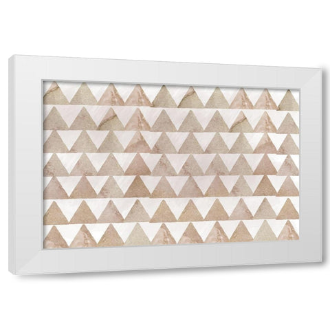 Golden Abstract White Modern Wood Framed Art Print by Lula Bijoux and Company