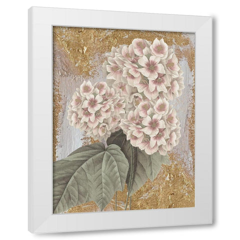 Goldern Flower White Modern Wood Framed Art Print by Lula Bijoux and Company