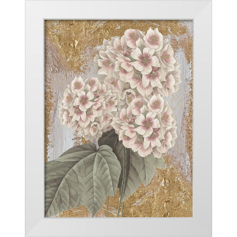 Goldern Flower White Modern Wood Framed Art Print by Lula Bijoux and Company