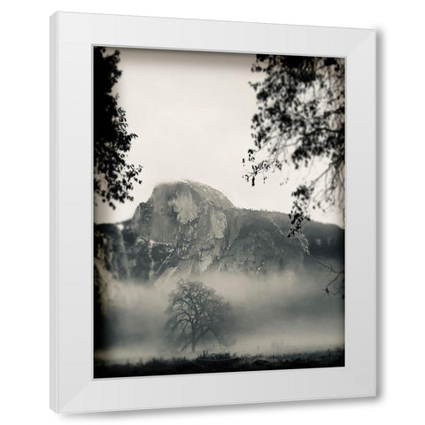Mistty Mountains White Modern Wood Framed Art Print by Lula Bijoux and Company
