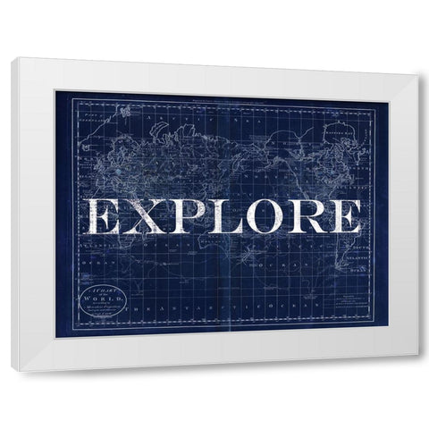 Explore Atlas White Modern Wood Framed Art Print by Lula Bijoux and Company