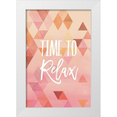 Time to Relax White Modern Wood Framed Art Print by Lula Bijoux and Company