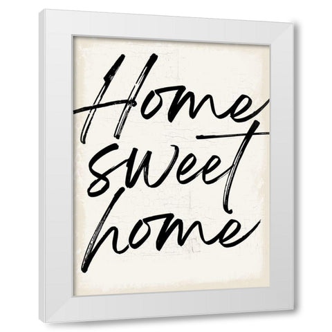 Home Sweet Home White Modern Wood Framed Art Print by Lula Bijoux and Company