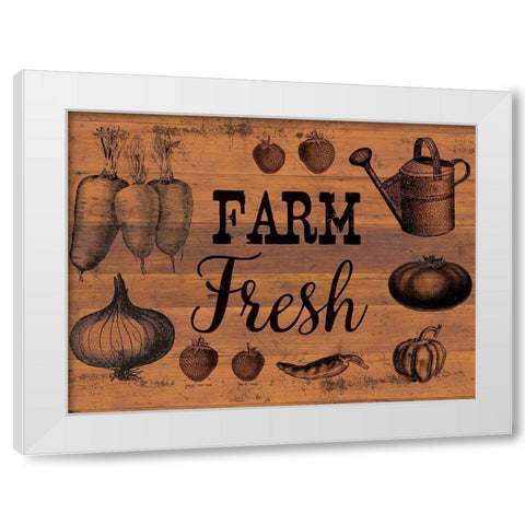 Farm Fresh 1 White Modern Wood Framed Art Print by Lula Bijoux And Company