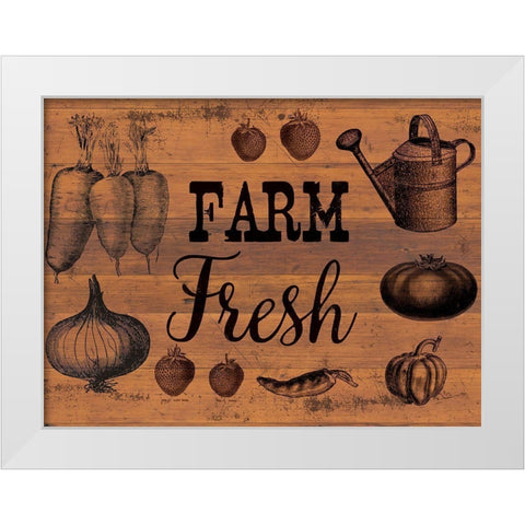 Farm Fresh 1 White Modern Wood Framed Art Print by Lula Bijoux And Company