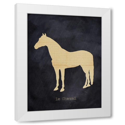 Horse White Modern Wood Framed Art Print by Lula Bijoux And Company