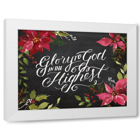 Glory Poinsettias White Modern Wood Framed Art Print by Lula Bijoux And Company