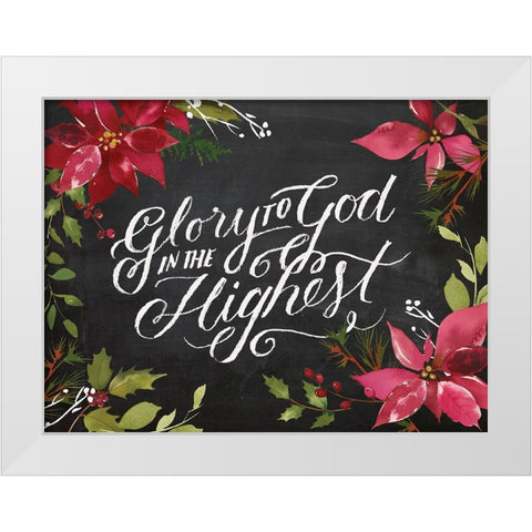 Glory Poinsettias White Modern Wood Framed Art Print by Lula Bijoux And Company