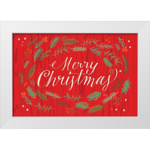 Happy Holidays 1 V2 White Modern Wood Framed Art Print by Lula Bijoux And Company