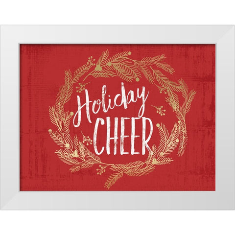 Holiday Cheer V2 White Modern Wood Framed Art Print by Lula Bijoux And Company