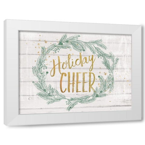 Holiday Cheer White Modern Wood Framed Art Print by Lula Bijoux And Company