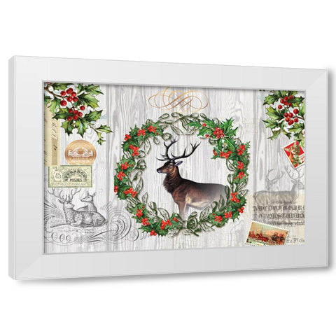 Rustic Holiday 1 White Modern Wood Framed Art Print by Lula Bijoux And Company
