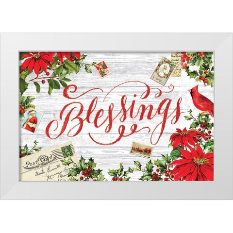 Xmas Collage 2 White Modern Wood Framed Art Print by Lula Bijoux And Company