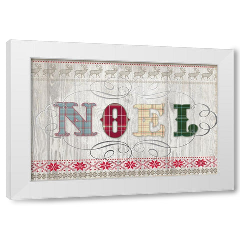 Noel White Modern Wood Framed Art Print by Lula Bijoux And Company