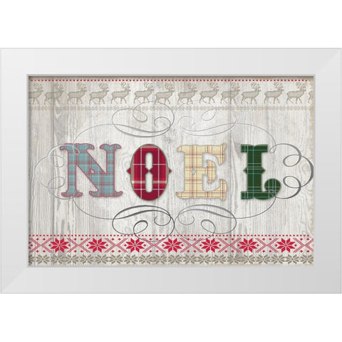 Noel White Modern Wood Framed Art Print by Lula Bijoux And Company
