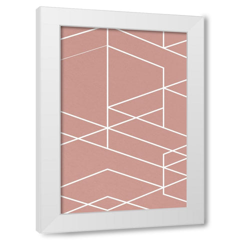 Rose Geometric 1 White Modern Wood Framed Art Print by Lula Bijoux and Company