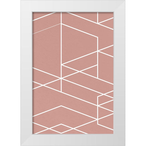 Rose Geometric 1 White Modern Wood Framed Art Print by Lula Bijoux and Company