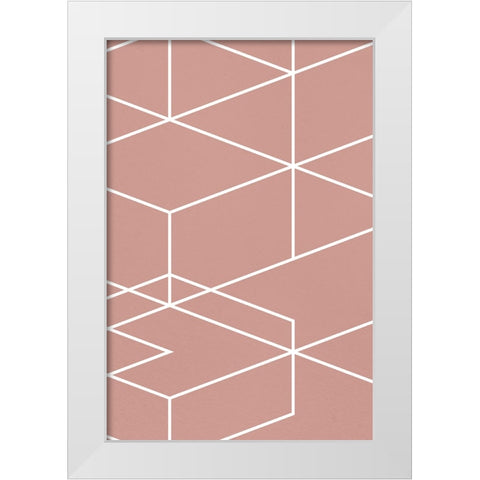 Rose Geometric 2 White Modern Wood Framed Art Print by Lula Bijoux and Company