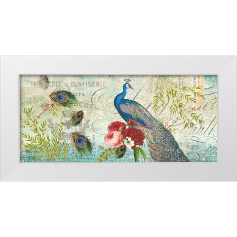 Peacock TOTE White Modern Wood Framed Art Print by Allen, Candace