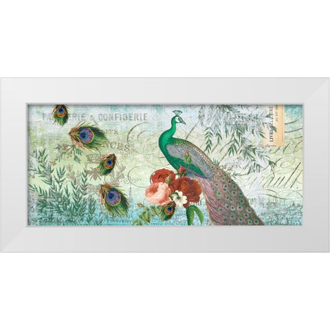 Peacock ART Green White Modern Wood Framed Art Print by Allen, Candace