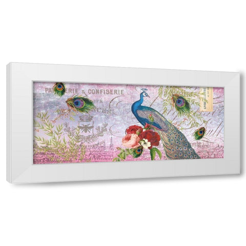 Peacock Purple White Modern Wood Framed Art Print by Allen, Candace