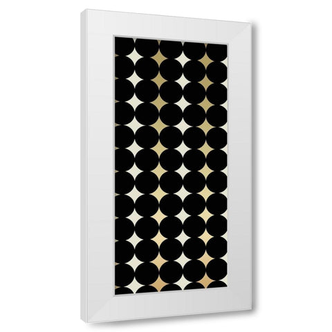 Geo Black and Gold 3 White Modern Wood Framed Art Print by Allen, Candace