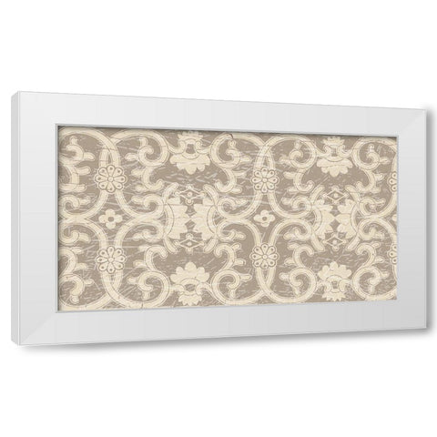 English Vintage Trellis White Modern Wood Framed Art Print by Allen, Candace