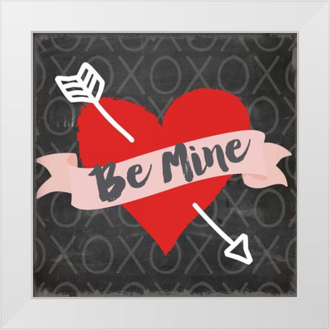 Valentines Day Heart 3 White Modern Wood Framed Art Print by Allen, Candace