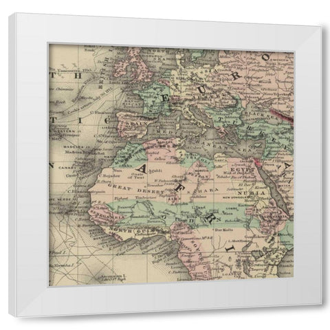 Africa Map White Modern Wood Framed Art Print by Allen, Candace