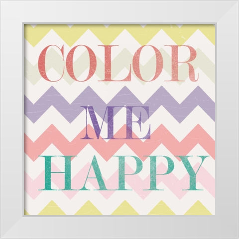 Color Me Happy 1 White Modern Wood Framed Art Print by Allen, Candace