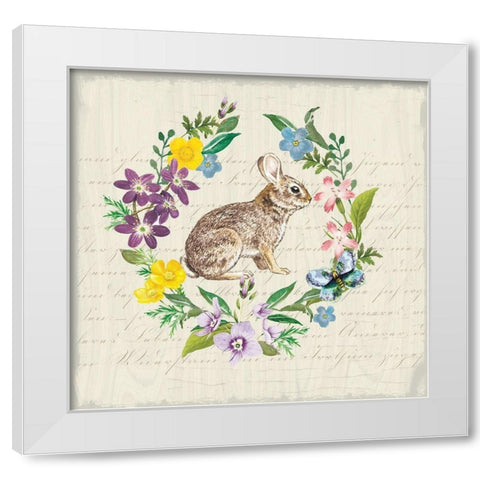 Easter Garden Wreath White Modern Wood Framed Art Print by Allen, Candace