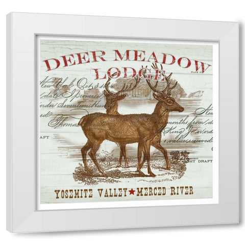 Deer Meadow White Modern Wood Framed Art Print by Allen, Candace