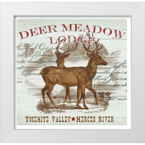 Deer Meadow White Modern Wood Framed Art Print by Allen, Candace