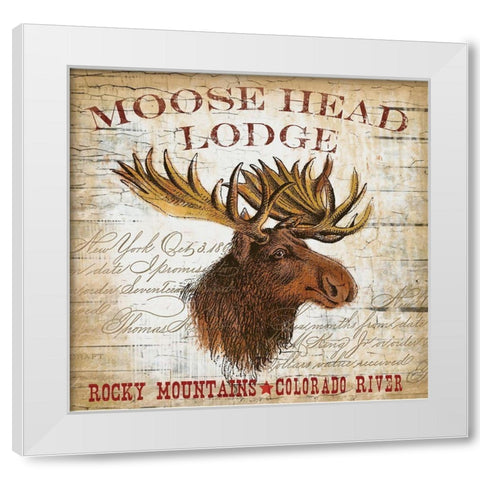 Moose Layout White Modern Wood Framed Art Print by Allen, Candace