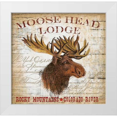 Moose Layout White Modern Wood Framed Art Print by Allen, Candace