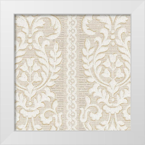 Paris Damask White Modern Wood Framed Art Print by Allen, Candace