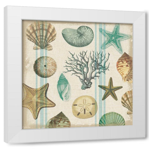 Beachcomber 1 White Modern Wood Framed Art Print by Lula Bijoux and Company
