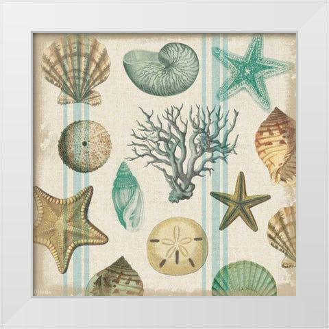 Beachcomber 1 White Modern Wood Framed Art Print by Lula Bijoux and Company