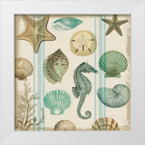 Beachcomber 2 White Modern Wood Framed Art Print by Lula Bijoux and Company