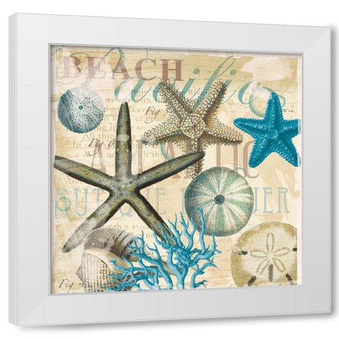 Beach Shells R1 White Modern Wood Framed Art Print by Allen, Candace