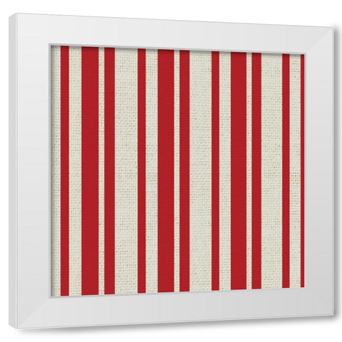 Nautical Red Stripe 1 White Modern Wood Framed Art Print by Allen, Candace