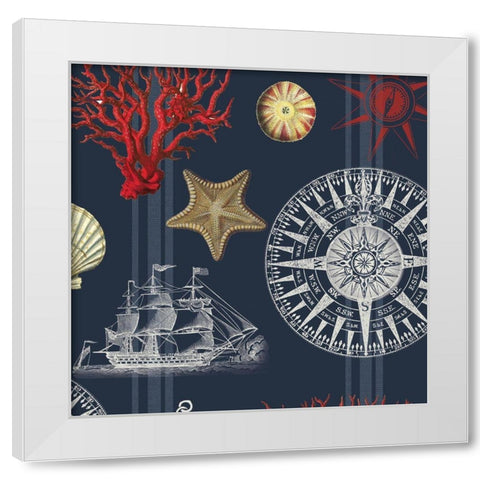 Nautical Main Navy White Modern Wood Framed Art Print by Allen, Candace