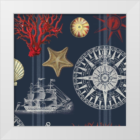 Nautical Main Navy White Modern Wood Framed Art Print by Allen, Candace
