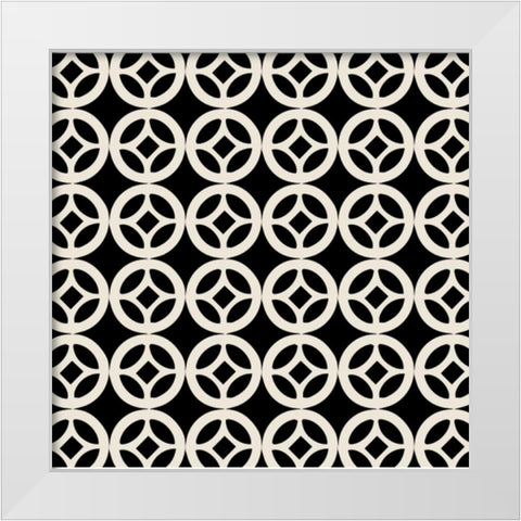 Geo Black and Gold 5 White Modern Wood Framed Art Print by Allen, Candace