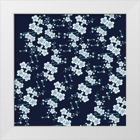 Kimono Quilt Asia 2 White Modern Wood Framed Art Print by Allen, Candace